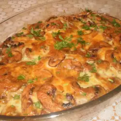 Телешки пържоли с гъби и сирене