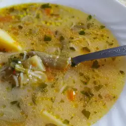 Зеленчукова супа с тиквички и зелен боб