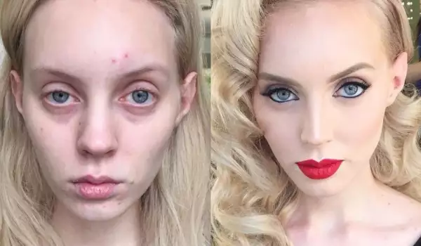 Тези снимки на жени преди и след грим ще ви шокират