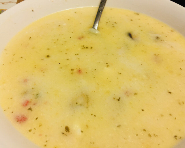 Мидена супа с царевица и сметана